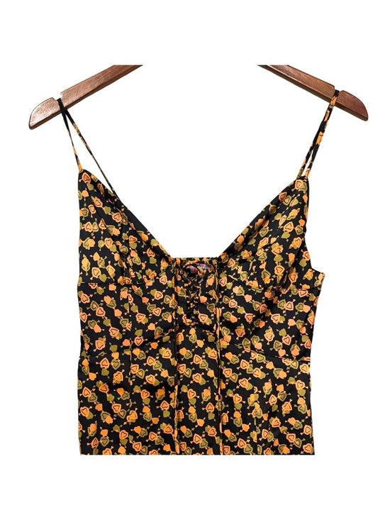 Urban Outfitters Dresses & Skirts - Urban Outfitter Y2K Babydoll Floral Midi Dress Slit Spaghetti Straps Smocking